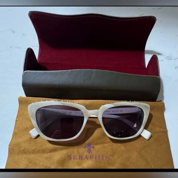 Vintage Seraphine White Cat-eyeSunglasses Never Worn. Original price $285